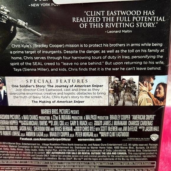EUC Clint Eastwood American Sniper Blu-Ray Disc - Picture 3 of 3